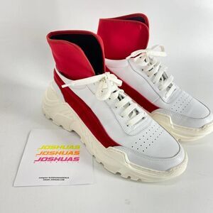 Joshua Sanders Zenith White Red Chunky Fashion Lace Up Sneaker NWB European 38
